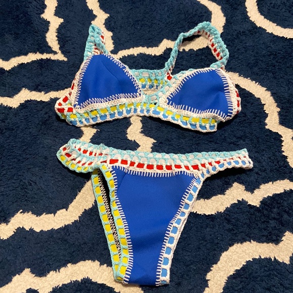 sumchic crochet triangle bikini